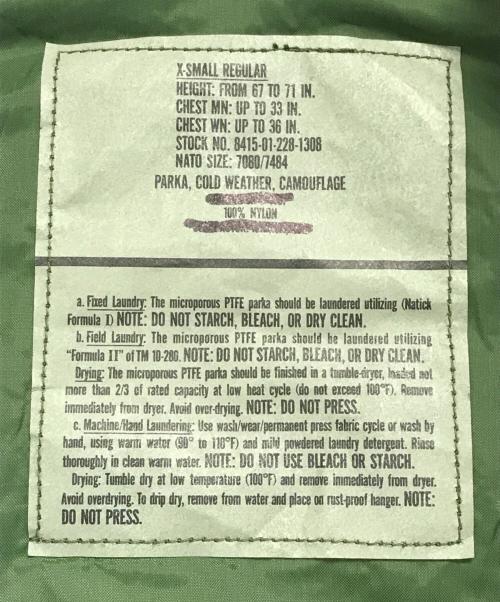VINTAGE MILITARY（ヴィンテージ ミリタリー）VINTAGE MILITARY (ヴィンテージ ミリタリー) COLD WEATHE RPARKA グリーン サイズ:XS-Rの古着・服飾アイテム