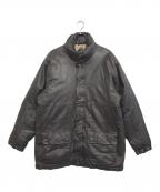 Eddie Bauerエディーバウアー）の古着「レザーグースダウンジャケット」｜ブラウン