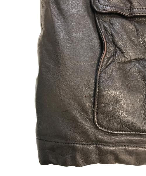 Eddie Bauer（エディーバウアー）Eddie Bauer (エディーバウアー) レザーグースダウンジャケット ブラウン サイズ:XLの古着・服飾アイテム