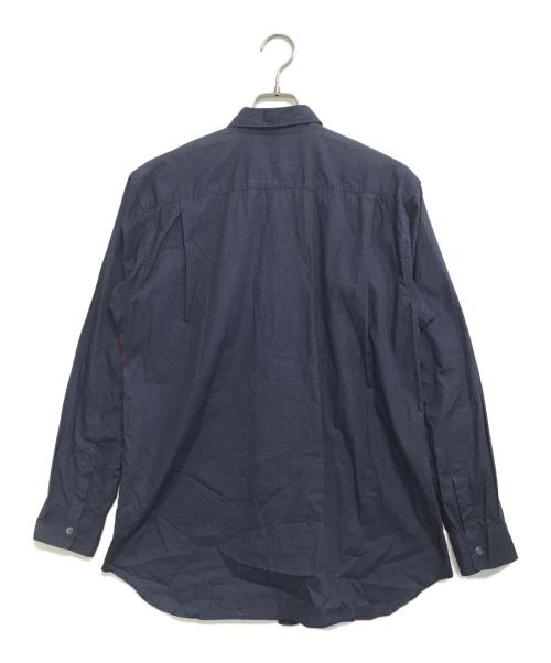 COMME des GARCONS SHIRT（コムデギャルソンシャツ）COMME des GARCONS SHIRT (コムデギャルソンシャツ) ニット切替チェックシャツ ネイビー サイズ:Mの古着・服飾アイテム