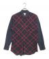 COMME des GARCONS SHIRT（コムデギャルソンシャツ）の古着「ニット切替チェックシャツ」｜ネイビー