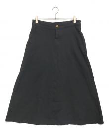 ROBE DE CHAMBRE COMME DES GARCONS（ローブドシャンブル コムデギャルソン）の古着「ポリ縮絨ロングスカート」｜ブラック