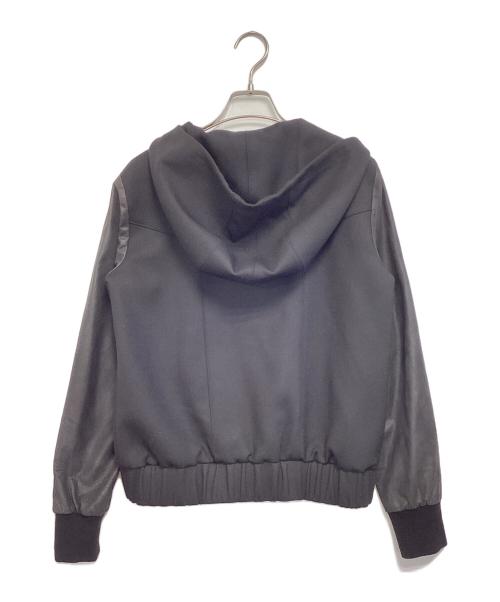 HELMUT LANG（ヘルムートラング）HELMUT LANG (ヘルムートラング) レザー切替フーデッドジャケット ブラック サイズ:Sの古着・服飾アイテム