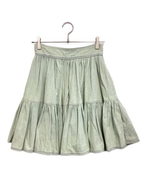 MIU MIU（ミュウミュウ）MIU MIU (ミュウミュウ) ミニスカート 黄緑 サイズ:38の古着・服飾アイテム