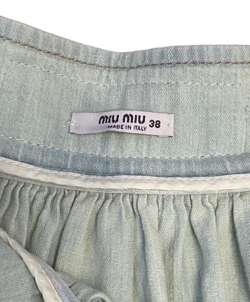 MIU MIU（ミュウミュウ）MIU MIU (ミュウミュウ) ミニスカート 黄緑 サイズ:38の古着・服飾アイテム