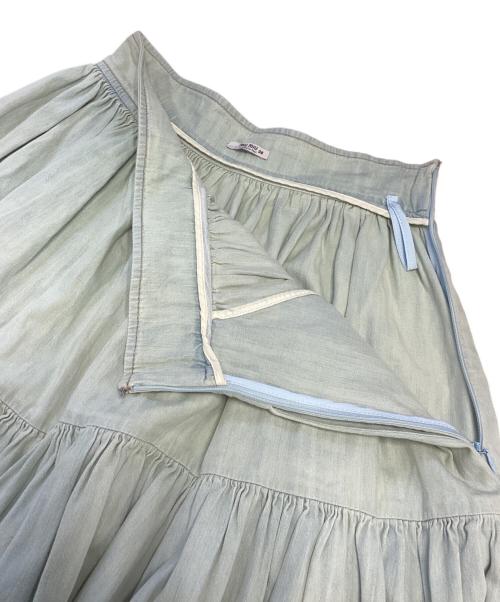 MIU MIU（ミュウミュウ）MIU MIU (ミュウミュウ) ミニスカート 黄緑 サイズ:38の古着・服飾アイテム