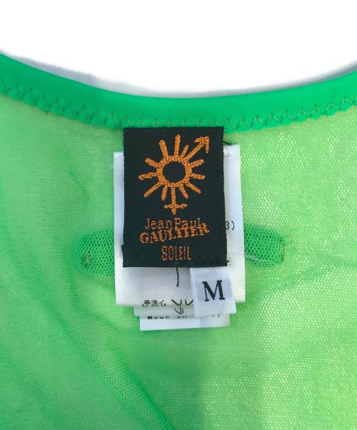 Jean Paul GAULTIER SOLEIL（ジャンポールゴルチェ ソレイユ）Jean Paul GAULTIER SOLEIL (ジャンポールゴルチェ ソレイユ) パワーネットロゴタンクトップ 黄緑 サイズ:Mの古着・服飾アイテム