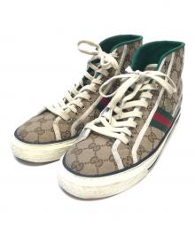 GUCCI（グッチ）の古着「Gucci Tennis 1977 Canvas High Top/テニス 1977」｜ベージュ