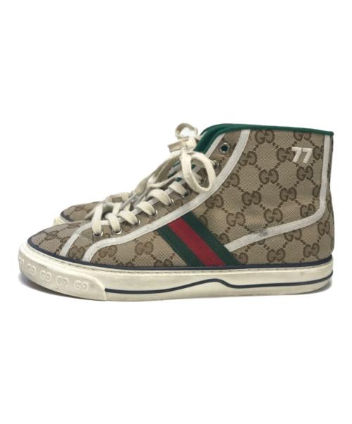 GUCCI（グッチ）GUCCI (グッチ) Gucci Tennis 1977 Canvas High Top/テニス 1977 ベージュ サイズ:6+の古着・服飾アイテム