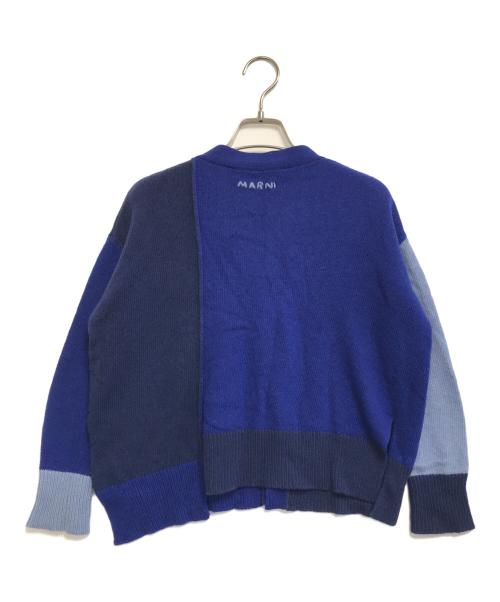 MARNI（マルニ）MARNI (マルニ) カラーブロック ニット カーディガン ブルー サイズ:36の古着・服飾アイテム