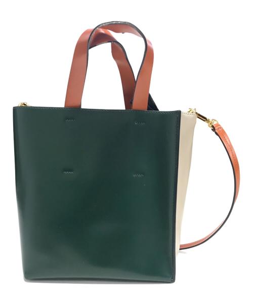 MARNI（マルニ）MARNI (マルニ) MUSEO BAG MINI ベージュ×グリーンの古着・服飾アイテム