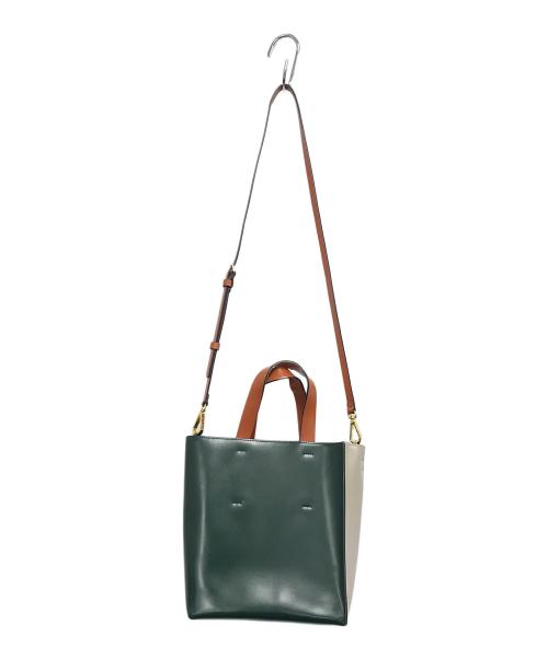 MARNI（マルニ）MARNI (マルニ) MUSEO BAG MINI ベージュ×グリーンの古着・服飾アイテム
