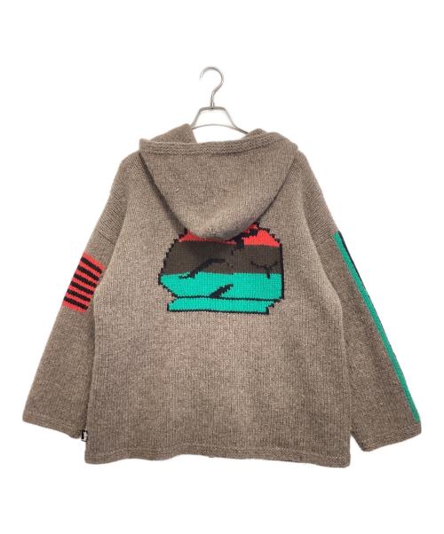 stussy（ステューシー）stussy (ステューシー) Denim Tears (デニムティアーズ) CARDIGAN KNIT SWEATER ブラウン サイズ:Mの古着・服飾アイテム