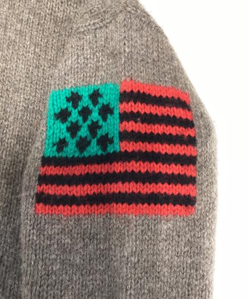 stussy（ステューシー）stussy (ステューシー) Denim Tears (デニムティアーズ) CARDIGAN KNIT SWEATER ブラウン サイズ:Mの古着・服飾アイテム