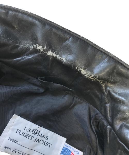 Schott（ショット）Schott (ショット) I.S.-674-M-S FLIGHT JACKET ブラック サイズ:40の古着・服飾アイテム