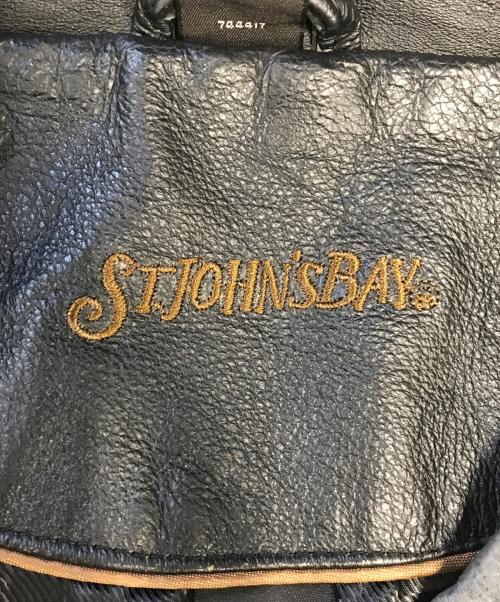 ST JOHN'S BAY（セントジョンズベイ）ST JOHN'S BAY (セントジョンズベイ) レザージャケット ブラック サイズ:3XLTの古着・服飾アイテム