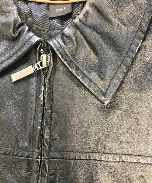 ST JOHN'S BAY（セントジョンズベイ）ST JOHN'S BAY (セントジョンズベイ) レザージャケット ブラック サイズ:3XLTの古着・服飾アイテム