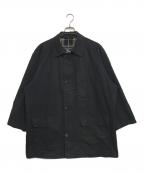 Burberry'sバーバリー）の古着「裏ノヴァチェックハーフコート」｜ブラック