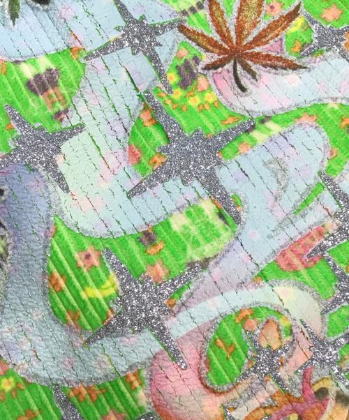 ERL（イーアールエル）ERL (イーアールエル) コーデュロイプリントカーゴパンツウーブン 黄緑 サイズ:Mの古着・服飾アイテム