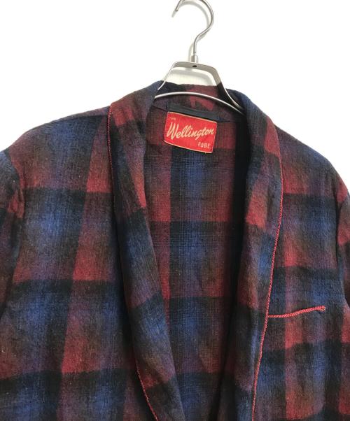 the wellington robe（ザ・ウェリントン・ローブ）the wellington robe (ザ・ウェリントン・ローブ) スモーキングガウン レッド×ネイビー サイズ:表記なしの古着・服飾アイテム