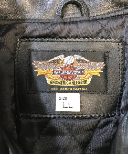 HARLEY-DAVIDSON（ハーレーダビッドソン）HARLEY-DAVIDSON (ハーレーダビッドソン) レザージャケット ブラック サイズ:LLの古着・服飾アイテム