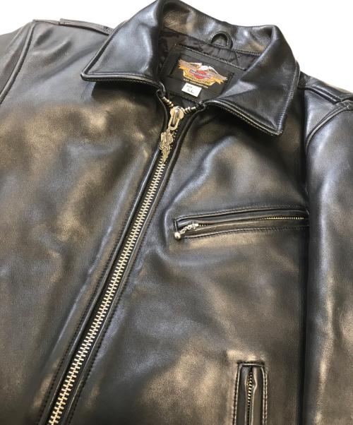 HARLEY-DAVIDSON（ハーレーダビッドソン）HARLEY-DAVIDSON (ハーレーダビッドソン) レザージャケット ブラック サイズ:LLの古着・服飾アイテム