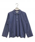 COMME des GARCONS COMME des GARCONSコムデギャルソン コムデギャルソン）の古着「丸襟ドットシャツ」｜ネイビー