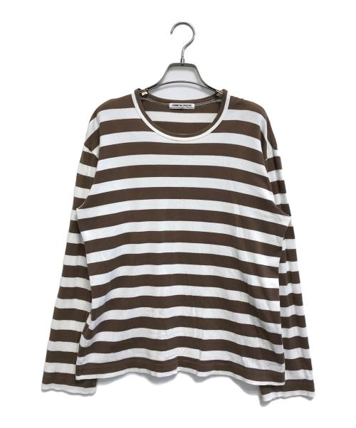 COMME des GARCONS（コムデギャルソン）COMME des GARCONS (コムデギャルソン) ボーダーカットソー ブラウン サイズ:Mの古着・服飾アイテム
