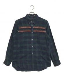 COMME des GARCONS HOMME PLUS（コムデギャルソンオムプリュス）の古着「装飾チェックシャツ」｜グリーン