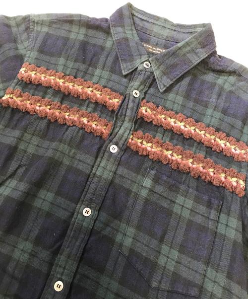 COMME des GARCONS HOMME PLUS（コムデギャルソンオムプリュス）COMME des GARCONS HOMME PLUS (コムデギャルソンオムプリュス) 装飾チェックシャツ グリーン サイズ:表記なしの古着・服飾アイテム