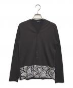 tricot COMME des GARCONSトリココムデギャルソン）の古着「レース切替ニットカーディガン」｜ブラウン