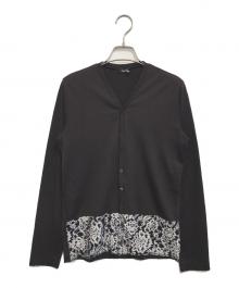 tricot COMME des GARCONS（トリココムデギャルソン）の古着「レース切替ニットカーディガン」｜ブラウン