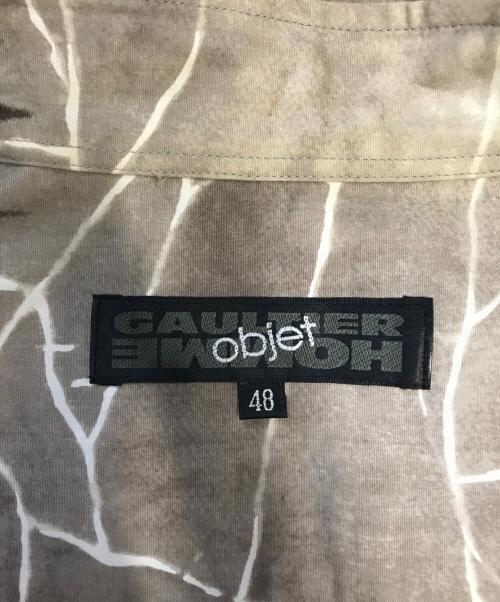 Jean Paul Gaultier homme（ジャンポールゴルチェオム）Jean Paul Gaultier homme (ジャンポールゴルチェオム) 総柄シャツ ブラウン サイズ:48の古着・服飾アイテム