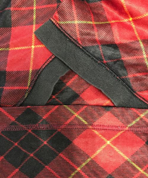 Jean Paul Gaultier homme（ジャンポールゴルチェオム）Jean Paul Gaultier homme (ジャンポールゴルチェオム) パワーネットチェックTシャツ レッド サイズ:Lの古着・服飾アイテム