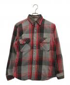 FIVE BROTHERファイブブラザー）の古着「チェックネルシャツ」｜レッド×グレー