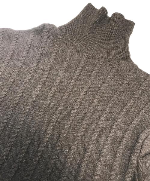 Y's for men（ワイズフォーメン）Y's for men (ワイズフォーメン) タートルネックケーブルニット ブラウン サイズ:3の古着・服飾アイテム