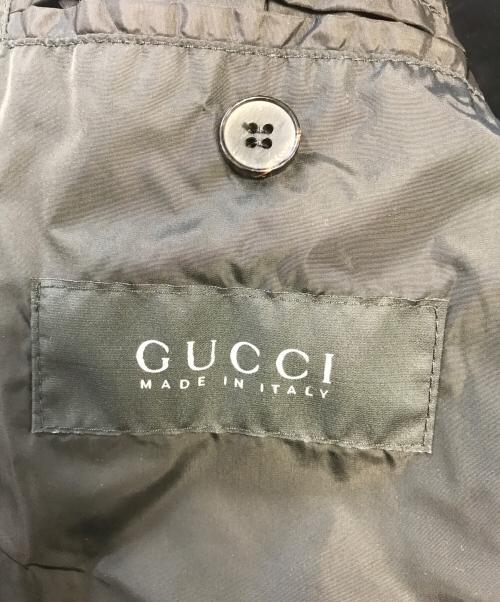 GUCCI（グッチ）GUCCI (グッチ) レザー切替ナイロンジャケット ブラック サイズ:46の古着・服飾アイテム