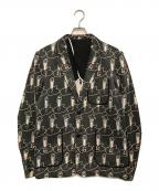 NUMBER (N)INEナンバーナイン）の古着「FUCK君総柄テーラードジャケット」｜ブラック