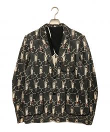 NUMBER (N)INE（ナンバーナイン）の古着「FUCK君総柄テーラードジャケット」｜ブラック