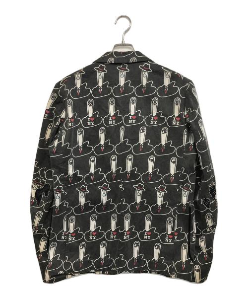 NUMBER (N)INE（ナンバーナイン）NUMBER (N)INE (ナンバーナイン) FUCK君総柄テーラードジャケット ブラック サイズ:Lの古着・服飾アイテム