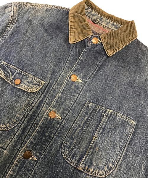 USED（ユーズド）USED (ユーズド) 裏地ブランケットデニムカバーオール インディゴ サイズ:40の古着・服飾アイテム