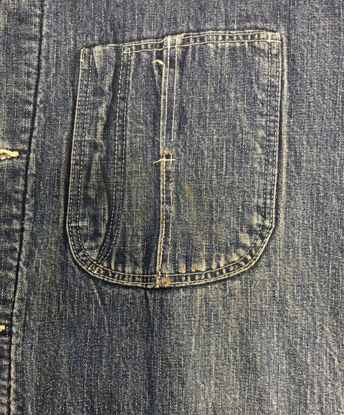 USED（ユーズド）USED (ユーズド) 裏地ブランケットデニムカバーオール インディゴ サイズ:40の古着・服飾アイテム
