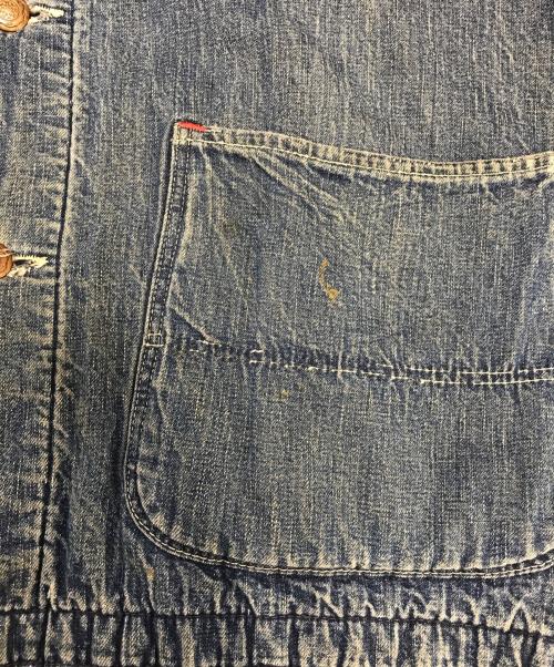 USED（ユーズド）USED (ユーズド) 裏地ブランケットデニムカバーオール インディゴ サイズ:40の古着・服飾アイテム