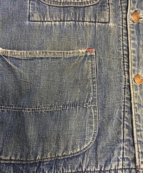 USED（ユーズド）USED (ユーズド) 裏地ブランケットデニムカバーオール インディゴ サイズ:40の古着・服飾アイテム