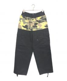 BLUEMARBLE（ブルーマーブル）の古着「BLACK TRIPLE CARGO PANT」｜ブラック×イエロー