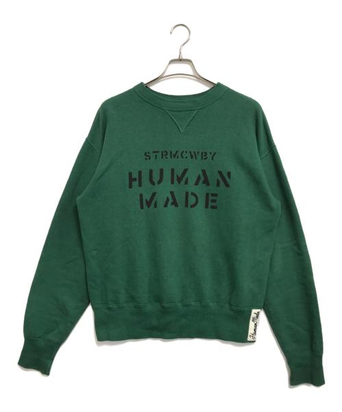 HUMAN MADE（ヒューマンメイド）HUMAN MADE (ヒューマンメイド) 前Vスウェット グリーン サイズ:Lの古着・服飾アイテム