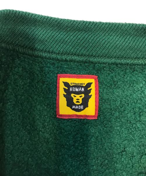 HUMAN MADE（ヒューマンメイド）HUMAN MADE (ヒューマンメイド) 前Vスウェット グリーン サイズ:Lの古着・服飾アイテム