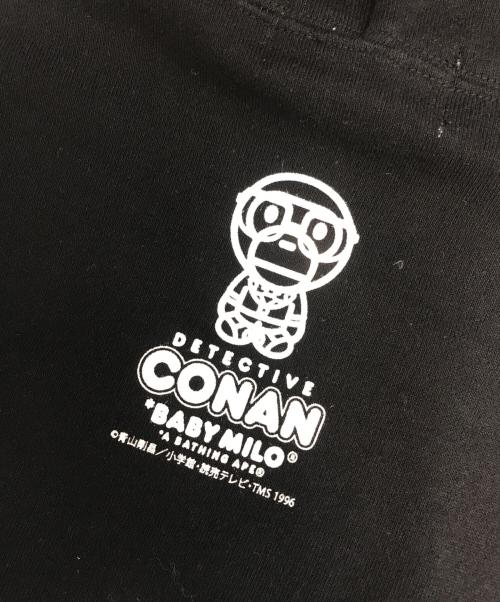 A BATHING APE（ア ベイシング エイプ）A BATHING APE (ア ベイシング エイプ) 名探偵コナン (メイタンテイコナン) ロゴプリントパーカー ブラック サイズ:2XLの古着・服飾アイテム