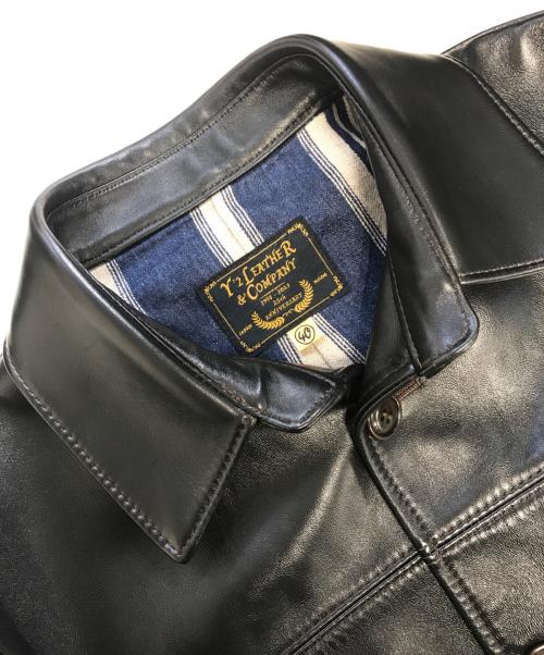 Y'2 leather（ワイツーレザー）Y'2 LEATHER (ワイツーレザー) レザーカーコート ブラック サイズ:40の古着・服飾アイテム