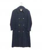 KATHARINE HAMNETTキャサリンハムネット）の古着「ロングウールコート」｜ネイビー